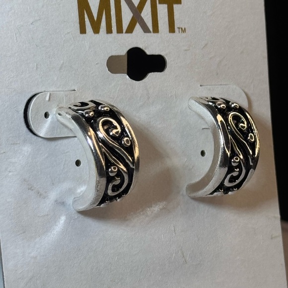 MIXIT Silver Tone Filigree Post Earrings - Picture 4 of 5